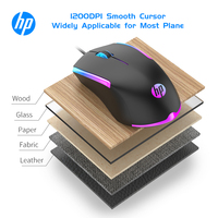 Penjualan Terbaik grosir murah h-p M160 Mouse Gaming berkabel LED cair 3D aksesoris Flash USB bisu untuk rumah kantor Desktop Laptop