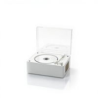 Lecteur CD Rétro Sans Fil pour Haut-Parleur, Lecteur de Disques Vinyles Rechargeable 5W avec Télécommande – Idéal Anniversaire