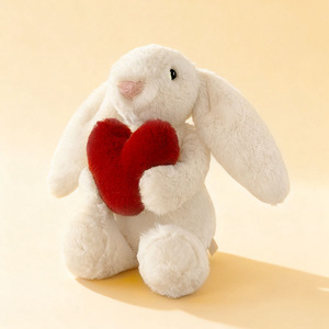 Peluche personnalisable série Lapin à oreilles tombantes - Cœur/Arbre de Noël tenant un enfant en compagnie ASTM F963 - Product Image 6