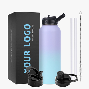 Bouteille d'eau sport isotherme sous vide en acier inoxydable à double paroi de 1L (32oz) avec revêtement en poudre et logo personnalisé – Vente en gros - Product Image 1