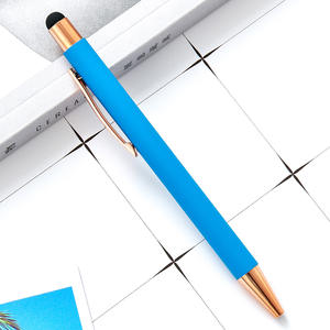 Stylo bille en métal personnalisé avec logo en caoutchouc pour la promotion, la papeterie, le bureau, l'école, les cadeaux - Product Image 1