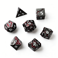 Ensemble de dés en métal Inferno Fire Dragon pour DND, dés polyédriques Dark Fantasy pour jeux de rôle sur table