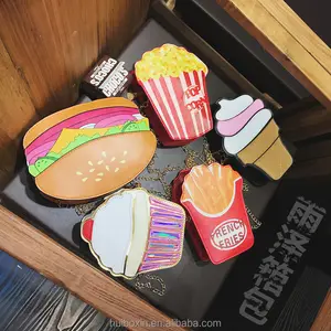 Neue Persönlichkeit kreative Eis Burger Popcorn Umhängetasche Damen Kette süße Tasche Handy tasche Clutch Großhandel