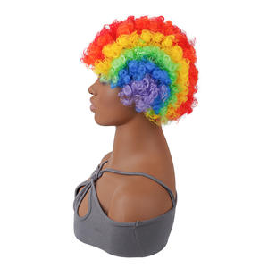 <span class=keywords><strong>Peluca</strong></span> de Pelo Sintético para Fiestas de Aficionados a la Copa Mundial 2026, Pelucas Coloridas Festivas, Divertidas Pelucas de <span class=keywords><strong>Payaso</strong></span> para Cosplay, <span class=keywords><strong>Peluca</strong></span> de Animadora para Estadios Europeos y Americanos - Product Image 4
