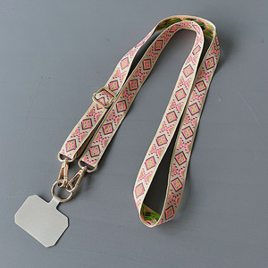 Retro bestickte Cross body Handy Lanyard abnehmbare verstellbare Hals riemen mit Clip Universal Phone Case Anti-Lost Rope - Product Image 5