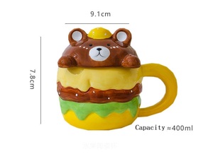 Phim Hoạt Hình Burger Gốm Trà Cốc Tốt Nhất Bạn Bè Món Quà Sinh Nhật Món Quà Lưu Niệm Thực Tế Cho Cốc Cà Phê Với Nắp Đẹp - Product Image 6