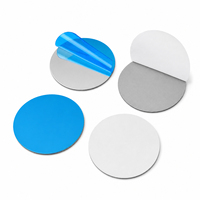Plaques cibles magnétiques autocollantes en acier au carbone de 0,3 mm pour aimants, rondes, carrées, pour montage sur réfrigérateur, miroir, armoire