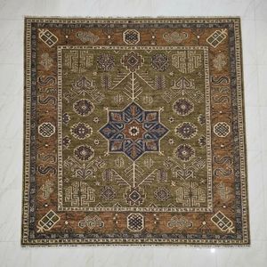 Alfombra de Lana Tribal Vintage Anudada a Mano para Sala de Estar, Dormitorio, Comedor, Interiores de Villas y Hoteles con Tejido Artesanal - Product Image 4
