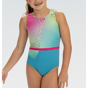 Justaucorps de gymnastique pour enfants, rouge scintillant, sans manches, pour tout-petits, tenue de performance athlétique, combinaison de danse pour jeunes, OEM - Product Image 1