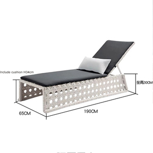 Y172F Luxury Chaise Lounger <b>Recliner</b> Rattan Comfortable Sun Bed <b>Garden</b> Weather-resistant Sun Lounger Seat Leisure Lounge <b>Chairs</b> - Product Image 2