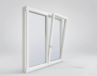 Ventana de PVC de Alta Calidad con Doble Acristalamiento y Diseño de Ahorro Energético, Ventana de PVC Impermeable, Ventana Corredera Doble de PVC