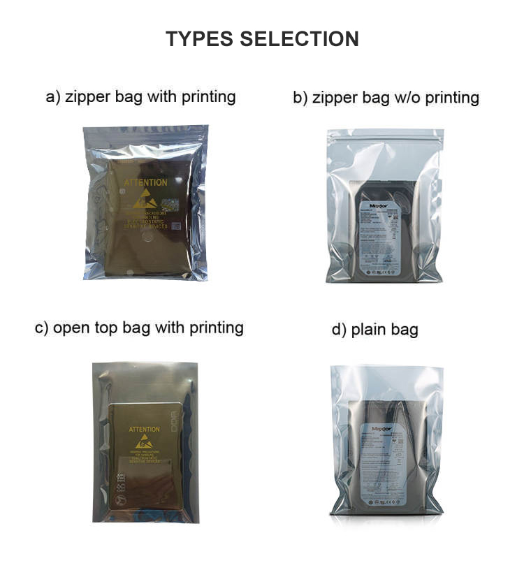 Packing Electronic PCB Static sheilding ziplock Vacuum Plastic Pouch Esd Moisture Barrier Aluminum Bag