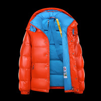 Veste d'hiver décontractée pour homme OEM, col montant, noir brillant, vert, courte, épaisse, à capuche, chaude, en duvet de canard blanc