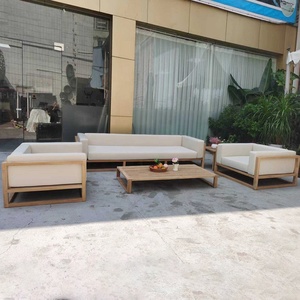 Moderno patio hotel componibile mobili da esterno in legno massello con cuscini set di divani da giardino multiuso all'aperto - Product Image 3