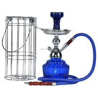 Mini Chicha en Verre Dépoli avec Tige en Alliage de Zinc, Portable, Vente en Gros, Modèle Maya avec Cage