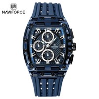 Jam Tangan NAVIFORCE 7105 Desain Baru Transparan Tonneau Pria Quartz Tahan Air Mewah Olahraga Luar Ruangan Montre Homme