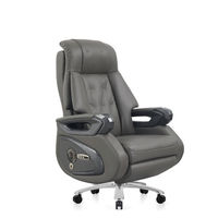 Chaise de bureau de direction à dossier haut en cuir écologique |   Recliner électrique en option avec ventilation et Bluetooth |   Design moderne, hauteur réglable