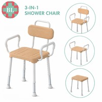 Chaise de douche bariatrique, capacité de charge de 350 lb, chaise de douche en aluminium, chaise de douche pour personnes handicapées, chaise de douche pour personnes âgées, imperméable