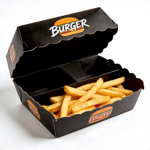 Toptan Özelleştirilmiş Baskılı Fast <span class=keywords><strong>Food</strong></span> Paket Servis Hamburger Patates Kızartması Bölmeli Yemek Kutuları Kapları - Product Image 6