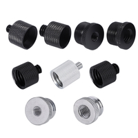 Adaptateur de vis fileté en alliage d'aluminium 1/4'' femelle vers 5/8'' mâle pour support de microphone, trépied, adaptateur de niveau laser