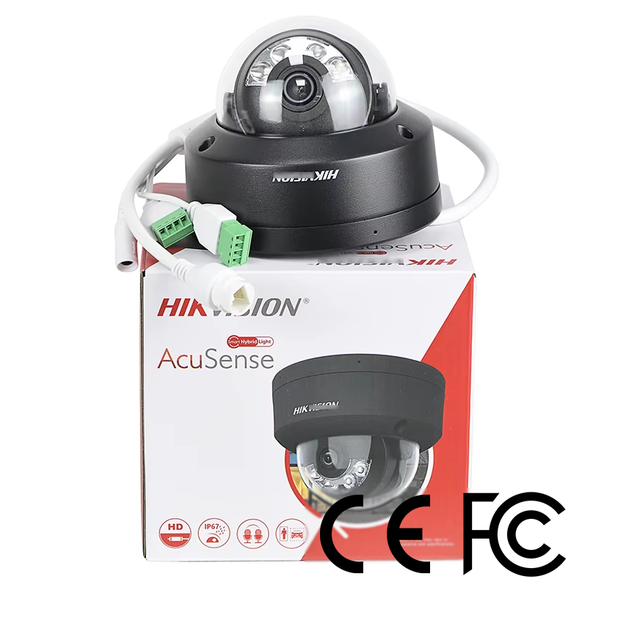 Original HIK 4MP 8MP 4K Acusense Vandal-Resistant Dome IP Cameras with Audio for Installers