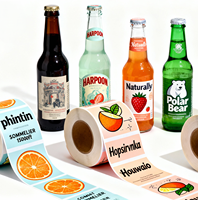 Fabricants d'étiquettes autocollantes de logo en vinyle personnalisées étiquettes en rouleau auto-adhésives imperméables en PVC pour bouteilles de jus de boisson