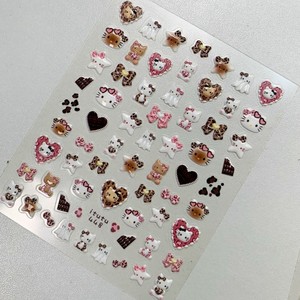 Nuevo Maillard Hot Girl patrón de leopardo <span class=keywords><strong>Hello</strong></span> <span class=keywords><strong>Kitty</strong></span> pegatinas de <span class=keywords><strong>uñas</strong></span> auriculares de dibujos animados relieve arco DIY decoración de <span class=keywords><strong>uñas</strong></span> - Product Image 5