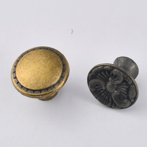 European Style Zinc Alloy Cabinet Knob Round <b>Antique</b> Bronze Drawer <b>Wardrobe</b> Handle Durable Plated - Product Image 2