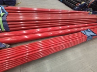 Tuyau en acier de protection incendie revêtu d'époxy approuvé UL/FM, tube de sprinkler en acier au carbone recouvert de rouge