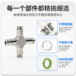 Stainless Steel Pza 4 Way Cross Adapter For Automotive High Pressure Air Hose <b>Quick</b> <b>Connector</b> - Product Image 3