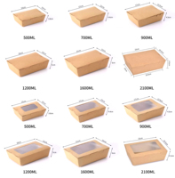 Boîte à lunch en papier kraft pour emporter avec fenêtre transparente