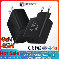 Chargeur 45w Type C ultra rapide pour téléphone, chargeurs 45w Slim 45watt GaN, adaptateur de voyage universel PD 45w, chargeur USB C