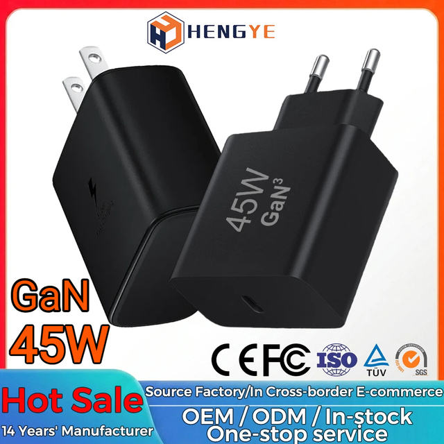 45w Charger Type c ultra Fast Phone Chargers 45 w Slim 45watt GaN Universal Travel Adapter PD 45w Usb c Charger