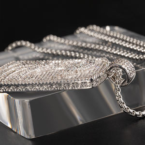 Модная новинка 2026: Медный квадратный кулон с цирконами и бриллиантами, ожерелье с медным кулоном 15 мм, цепочка кубинского плетения с муассанитом - Product Image 6