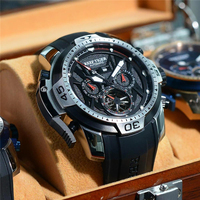Montre sport REEF TIGER RGA3532R avec cadran complexe, calendrier perpétuel (année et mois), grand boîtier en acier