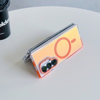 Étui de téléphone durable et coloré dégradé pour Samsung Galaxy Z Fold 7, compatible avec la recharge sans fil, coque translucide givrée magnétique