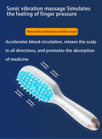 Nouveau peigne de Massage électrique Anti-perte de cheveux Vibration Led applicateur de pulvérisation de lumière bleue rouge peigne de Massage électrique du cuir chevelu