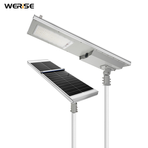 Lampe solaire LED tout-en-un WERISE étanche IP65 avec détecteur de mouvement, du crépuscule à l'<span class=keywords><strong>aube</strong></span>, pour éclairage de sécurité de jardin, allée, route, cour - Product Image 6