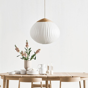 Lampe suspendue ronde moderne japonaise E27, diamètre 40-80cm, dessus en bois, pour salle à manger, salon, chambre à coucher - Product Image 1
