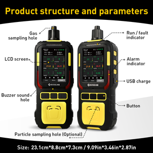 Detector de Gás Marinho K-600M com Sucção por Bomba, Monitor de Gás Portátil 6 em 1 à Prova de Explosão (CO, H2S, O2, CO2, CH4), Recarregável com Registro de Dados - Product Image 5