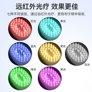 Peigne à cheveux massant à vibrations lumineuses 7 couleurs pour l'infusion d'essence capillaire et les soins du cuir chevelu - Product Image 1