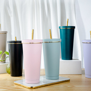 Wholesale 500/750ml Powder Coated <b>Coffee</b> Cup Custom Logo Promotional Gift Tumbler - Product Image 5