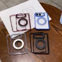 Étui de protection transparent magnétique rotatif avec anneau pour iPhone DUO, dégradé, antichoc, compatible avec les téléphones pliables