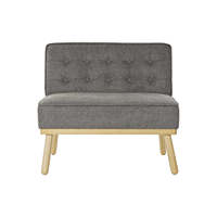 Leinen-Fir-Sessel, 80 cm breit, 80 cm tief, 66 cm, dunkelgrau, getuftet