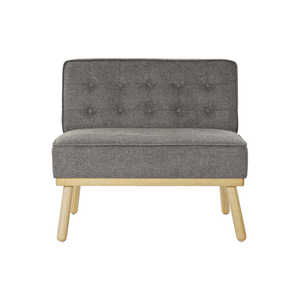 Fauteuil en lin Fir 80x66x72 Prof. 72 Gris foncé capitonné - Product Image 1
