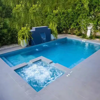 Kit piscine préfabriquée pour les familles avec carreaux creusés en fibre de verre et cascade-pour usage domestique