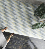 Salle de bain Bianco Dolomite Moderne Hexagone Poli Mosaïque Carreau Écologique Imperméable Marbre Blanc pour Mur et Sol