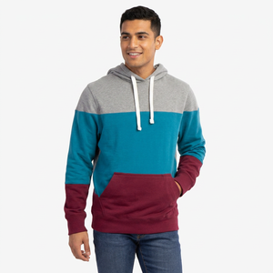 Pull d'hiver pour homme de haute qualité, nouvelle mode, à manches longues, avec capuche matelassée, broderie imprimée, respirant, en coton uni teint - Product Image 1