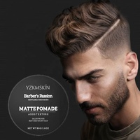 Pomade capillaire mate à base d'eau organique sans brillance OEM ODM, tenue ferme, texture naturelle, coiffures durables, cire capillaire pour hommes