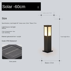 ไฟ LED กลางแจ้งกันน้ำสำหรับภูมิทัศน์ในสวนพลังงานแสงอาทิตย์, IP65พลังงานแสงอาทิตย์สำหรับวิลล่าโคมไฟสนามทางเดินในสนามหญ้า - Product Image 4